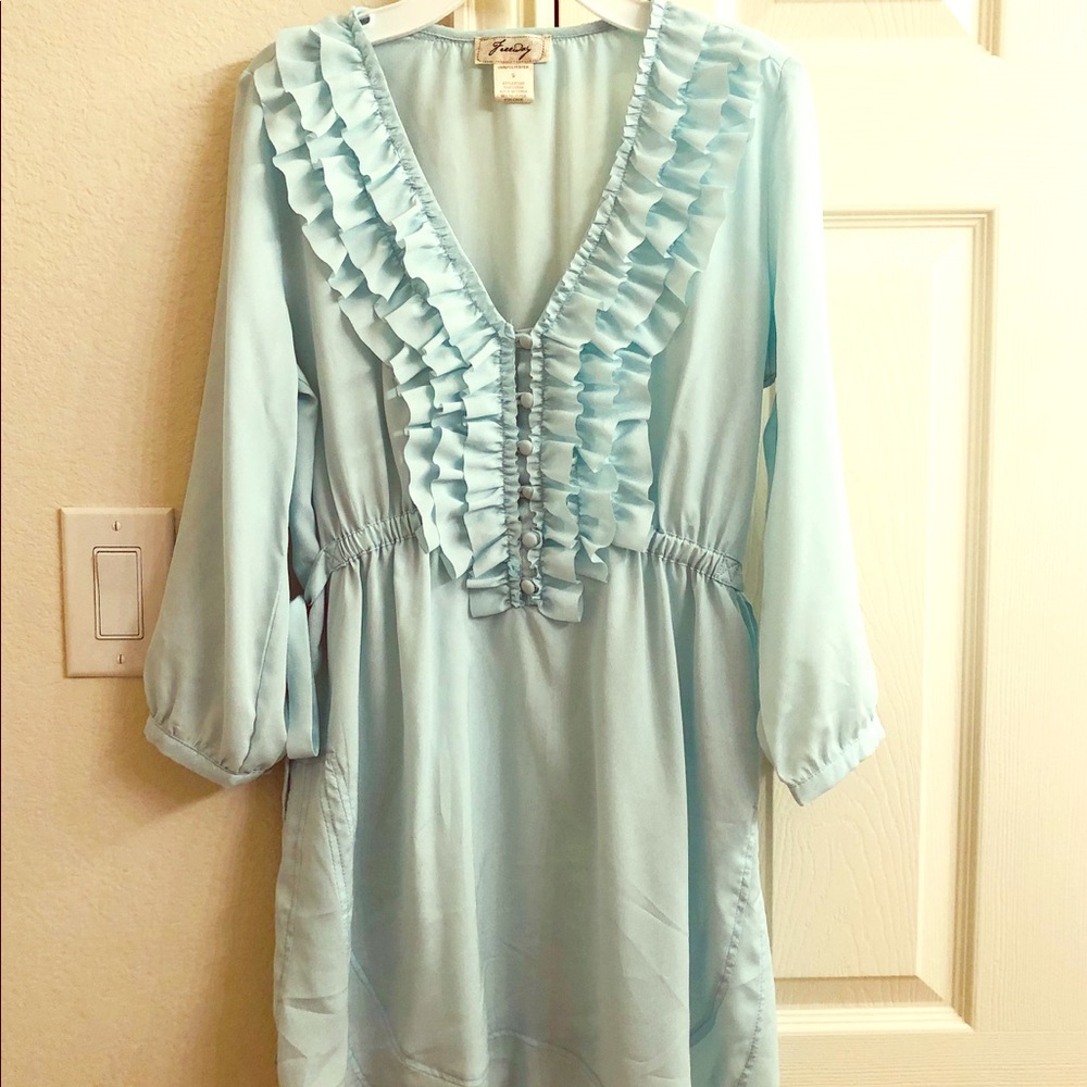Freeway Mint Ruffle Tunic, Size Small